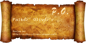Palkó Olivér névjegykártya
